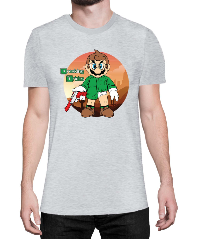 Мъжка Тениска Super Mario Nintendo Breaking Bricks