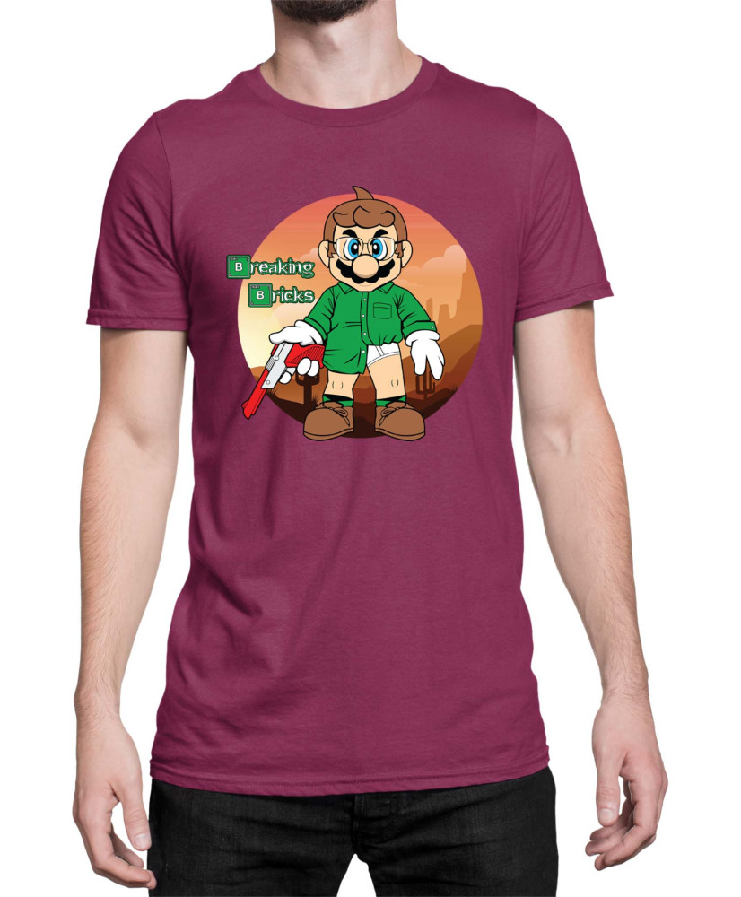 Мъжка Тениска Super Mario Nintendo Breaking Bricks