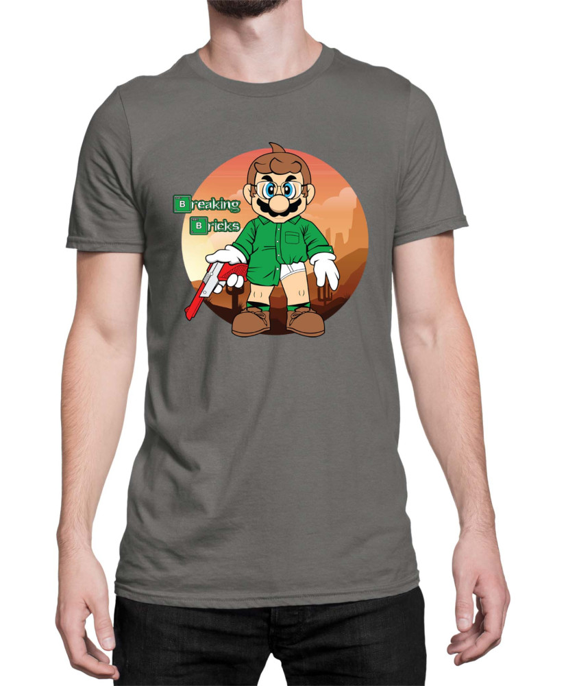 Мъжка Тениска Super Mario Nintendo Breaking Bricks