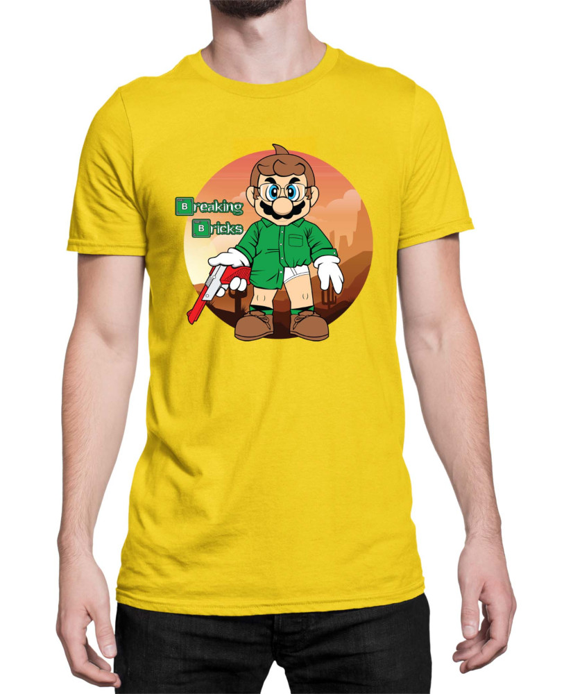 Мъжка Тениска Super Mario Nintendo Breaking Bricks