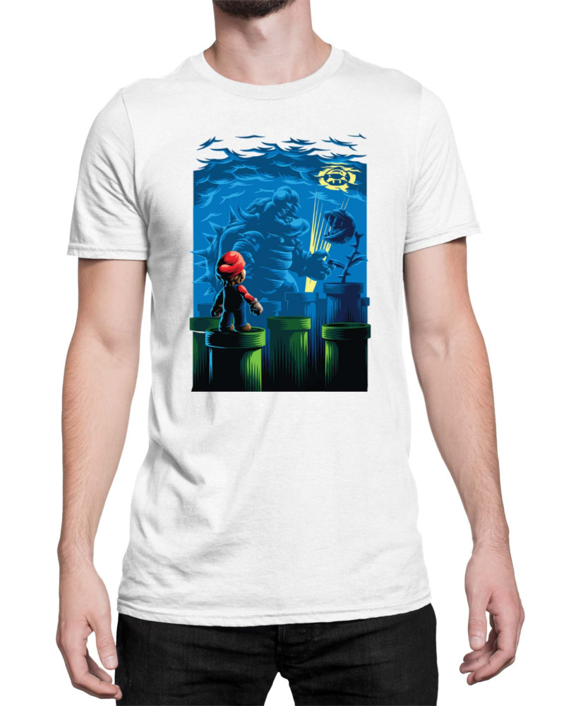 Мъжка Тениска Super Mario Nintendo Godzilla Bowser