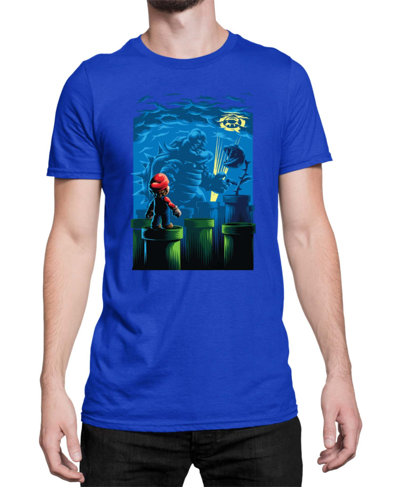 Мъжка Тениска Super Mario Nintendo Godzilla Bowser