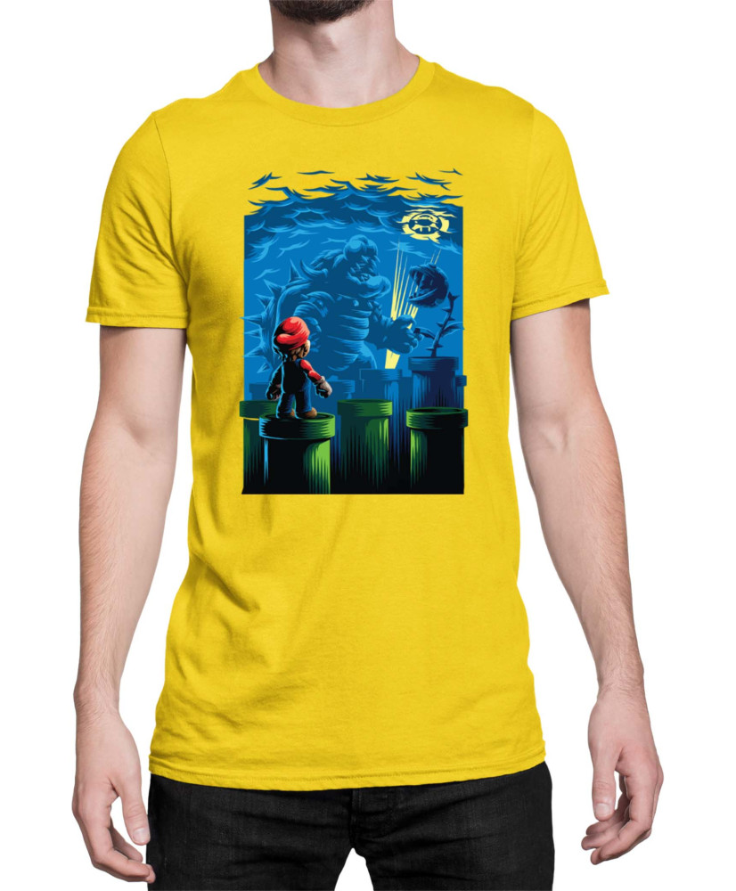 Мъжка Тениска Super Mario Nintendo Godzilla Bowser
