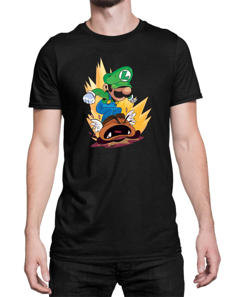 Мъжка Тениска Super Mario Nintendo Luigi Goomba Smash