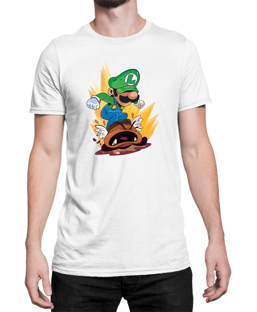 Мъжка Тениска Super Mario Nintendo Luigi Goomba Smash