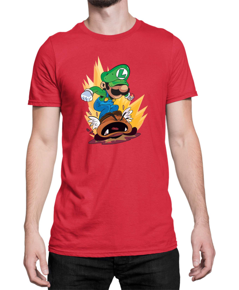 Мъжка Тениска Super Mario Nintendo Luigi Goomba Smash