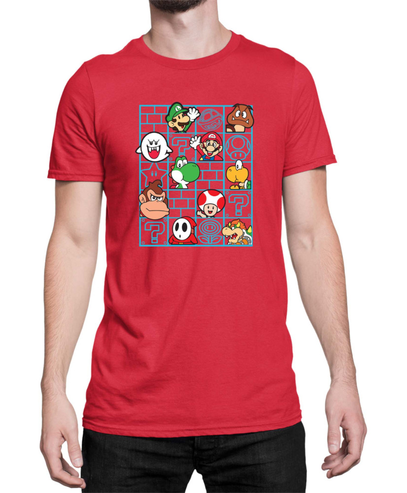 Мъжка Тениска Super Mario Nintendo Mario Bros Friends