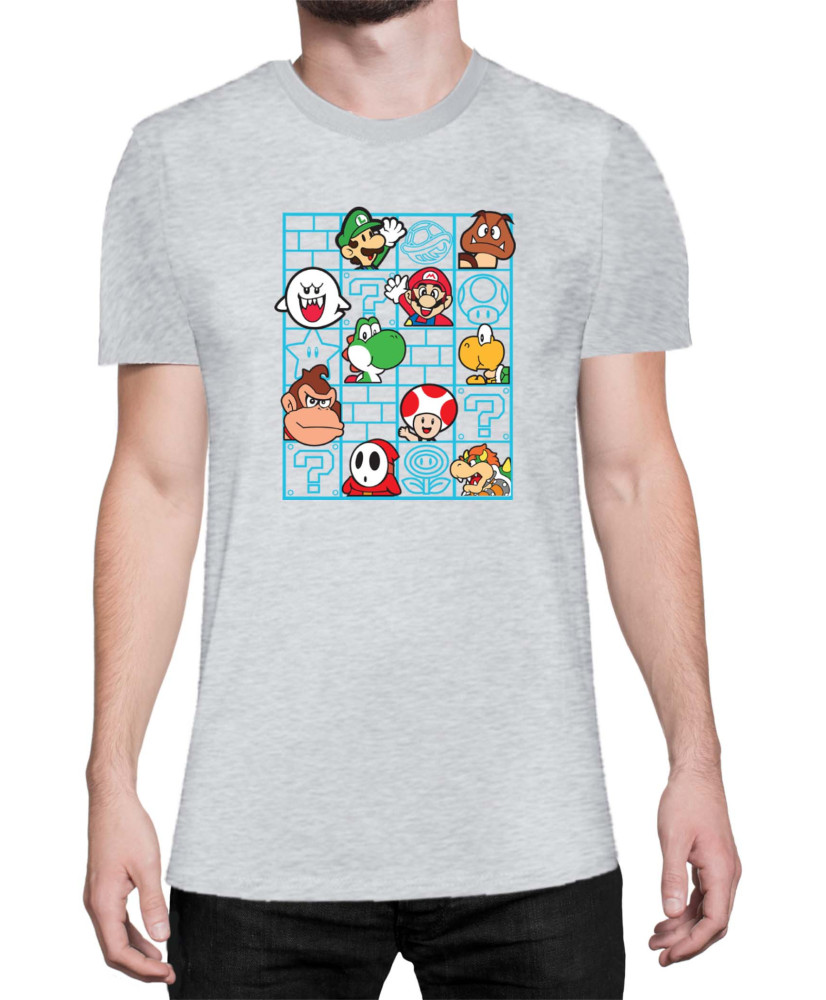 Мъжка Тениска Super Mario Nintendo Mario Bros Friends