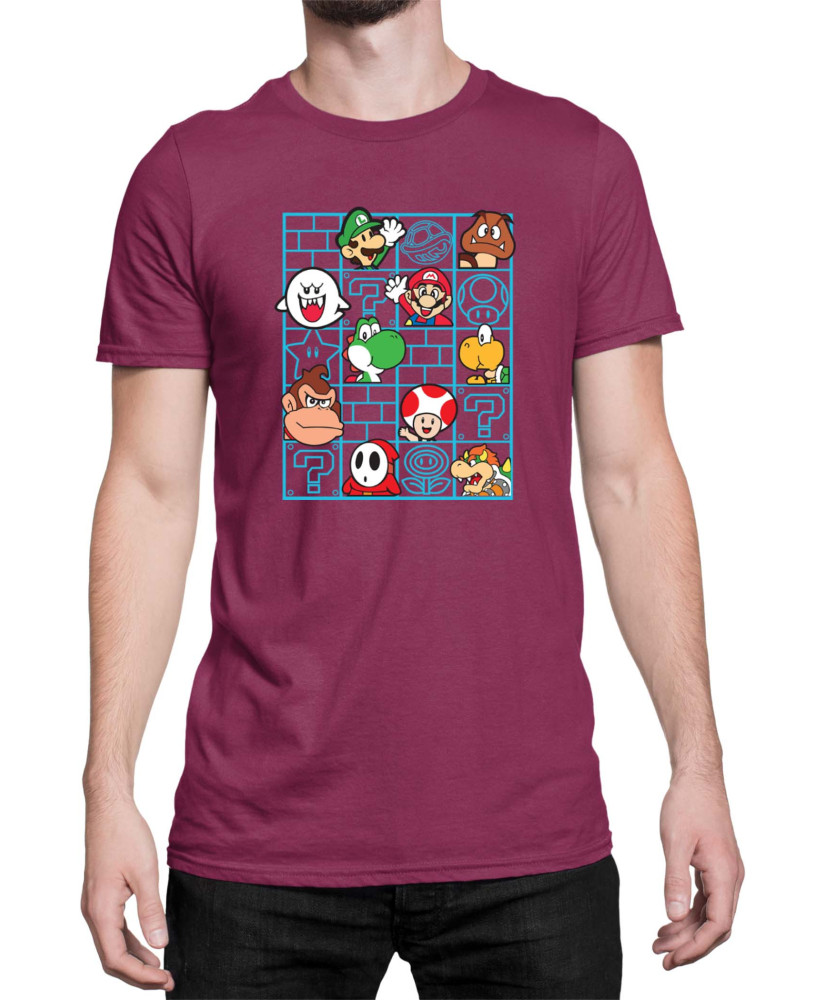 Мъжка Тениска Super Mario Nintendo Mario Bros Friends