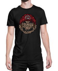 Мъжка Тениска Super Mario Nintendo Mario Face Gamer Elements