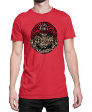 Мъжка Тениска Super Mario Nintendo Mario Face Gamer Elements