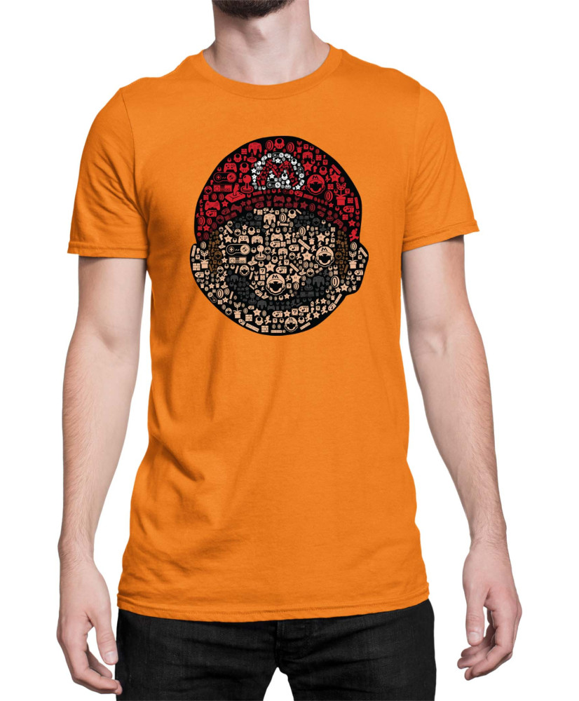 Мъжка Тениска Super Mario Nintendo Mario Face Gamer Elements