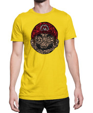 Мъжка Тениска Super Mario Nintendo Mario Face Gamer Elements