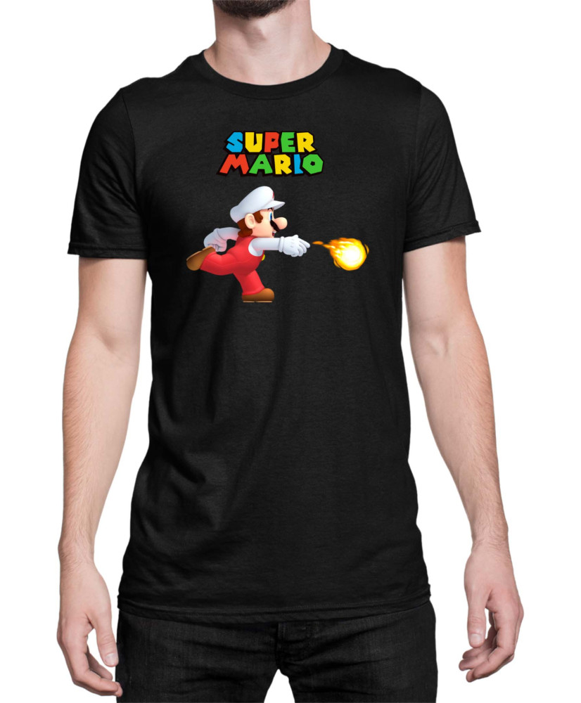 Мъжка Тениска Super Mario Nintendo Mario Fireball 1