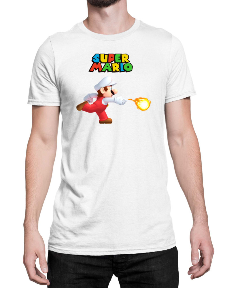 Мъжка Тениска Super Mario Nintendo Mario Fireball 1