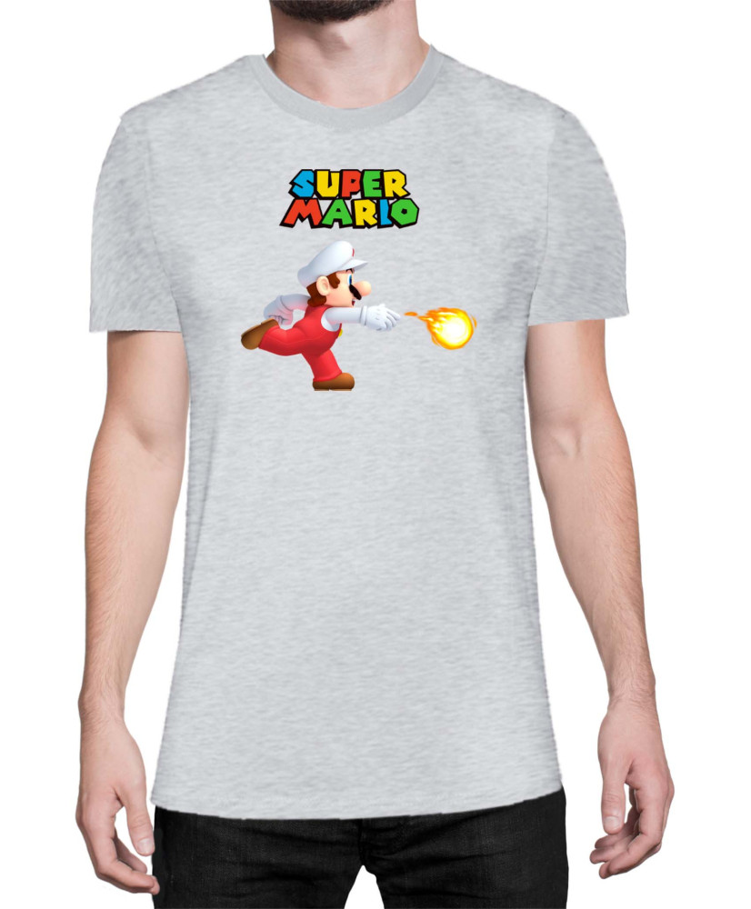 Мъжка Тениска Super Mario Nintendo Mario Fireball 1