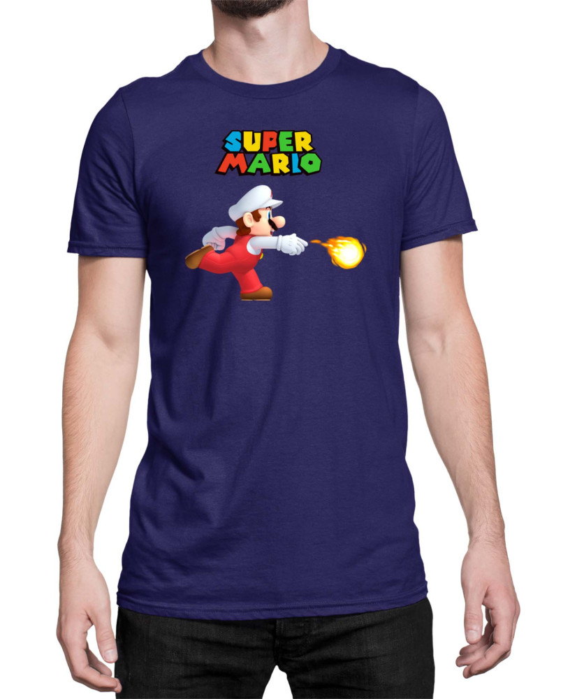 Мъжка Тениска Super Mario Nintendo Mario Fireball 1