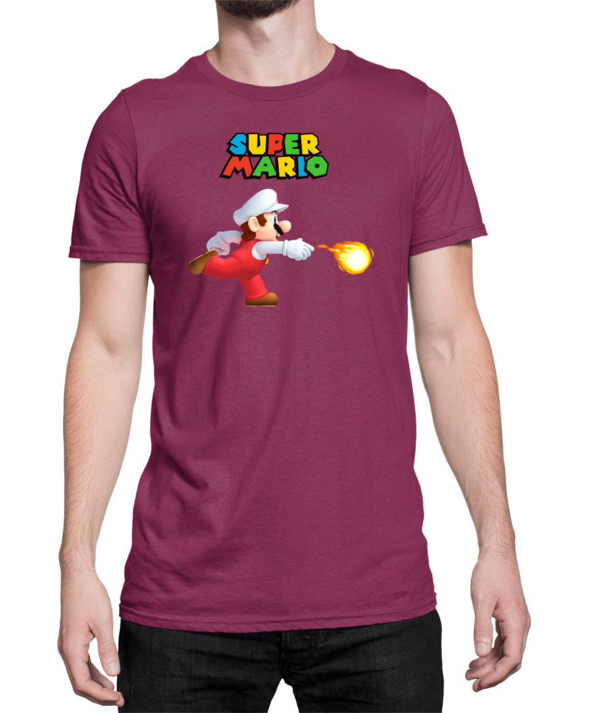Мъжка Тениска Super Mario Nintendo Mario Fireball 1