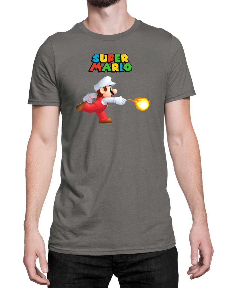 Мъжка Тениска Super Mario Nintendo Mario Fireball 1