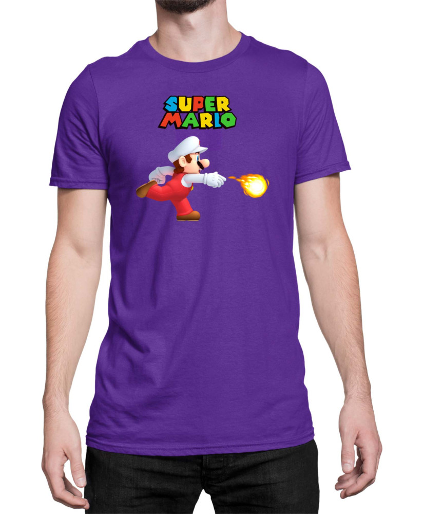 Мъжка Тениска Super Mario Nintendo Mario Fireball 1