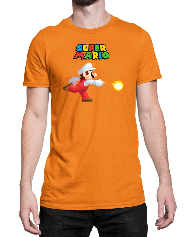 Мъжка Тениска Super Mario Nintendo Mario Fireball 1