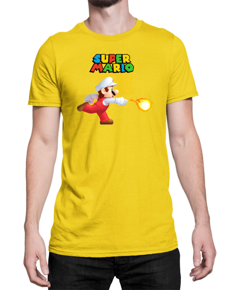 Мъжка Тениска Super Mario Nintendo Mario Fireball 1