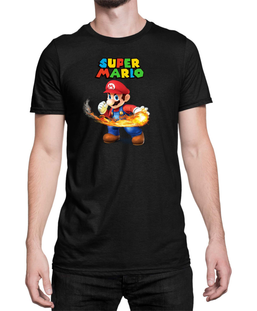 Мъжка Тениска Super Mario Nintendo Mario Fireball 2