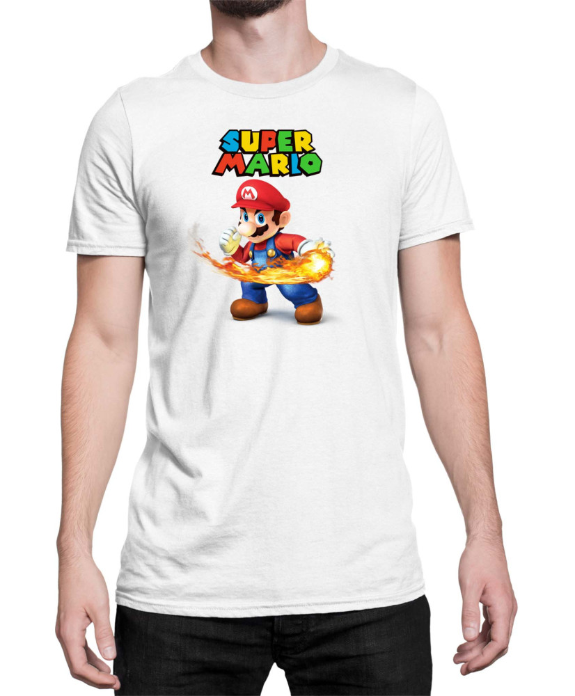 Мъжка Тениска Super Mario Nintendo Mario Fireball 2
