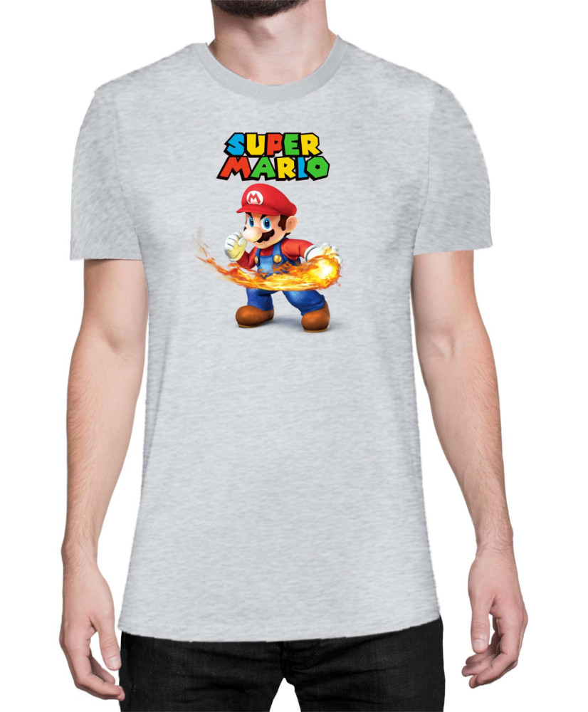 Мъжка Тениска Super Mario Nintendo Mario Fireball 2