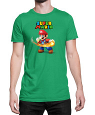 Мъжка Тениска Super Mario Nintendo Mario Fireball 2