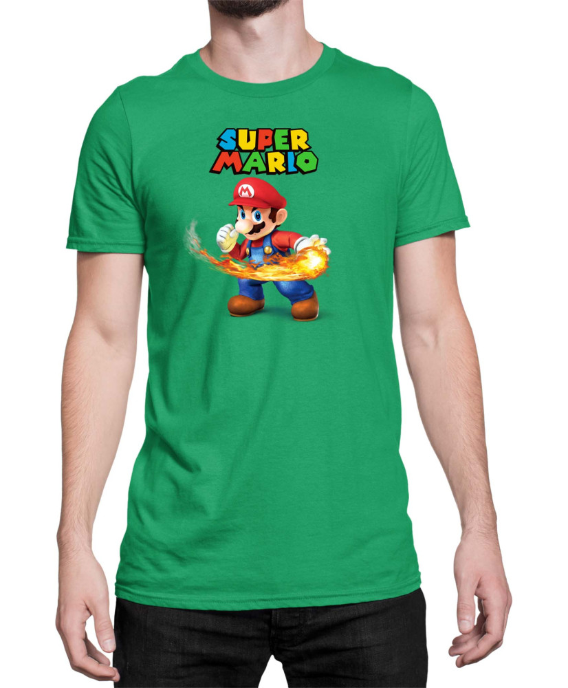 Мъжка Тениска Super Mario Nintendo Mario Fireball 2