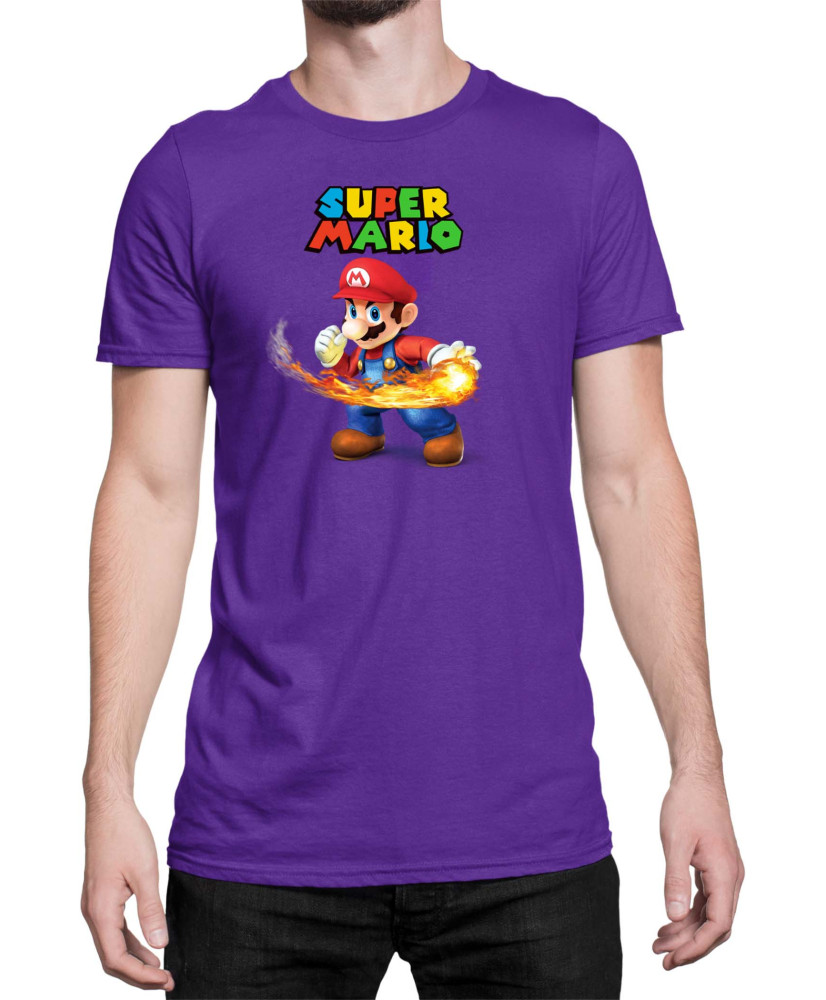 Мъжка Тениска Super Mario Nintendo Mario Fireball 2