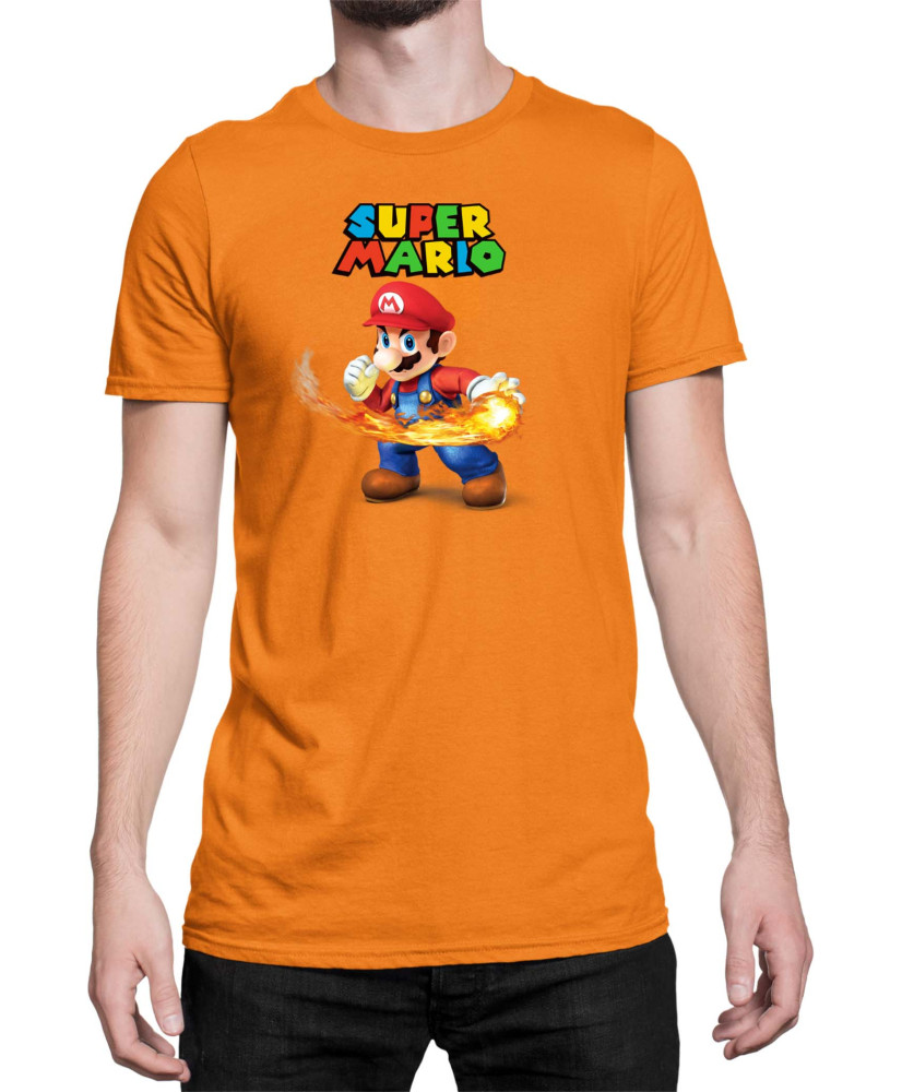 Мъжка Тениска Super Mario Nintendo Mario Fireball 2