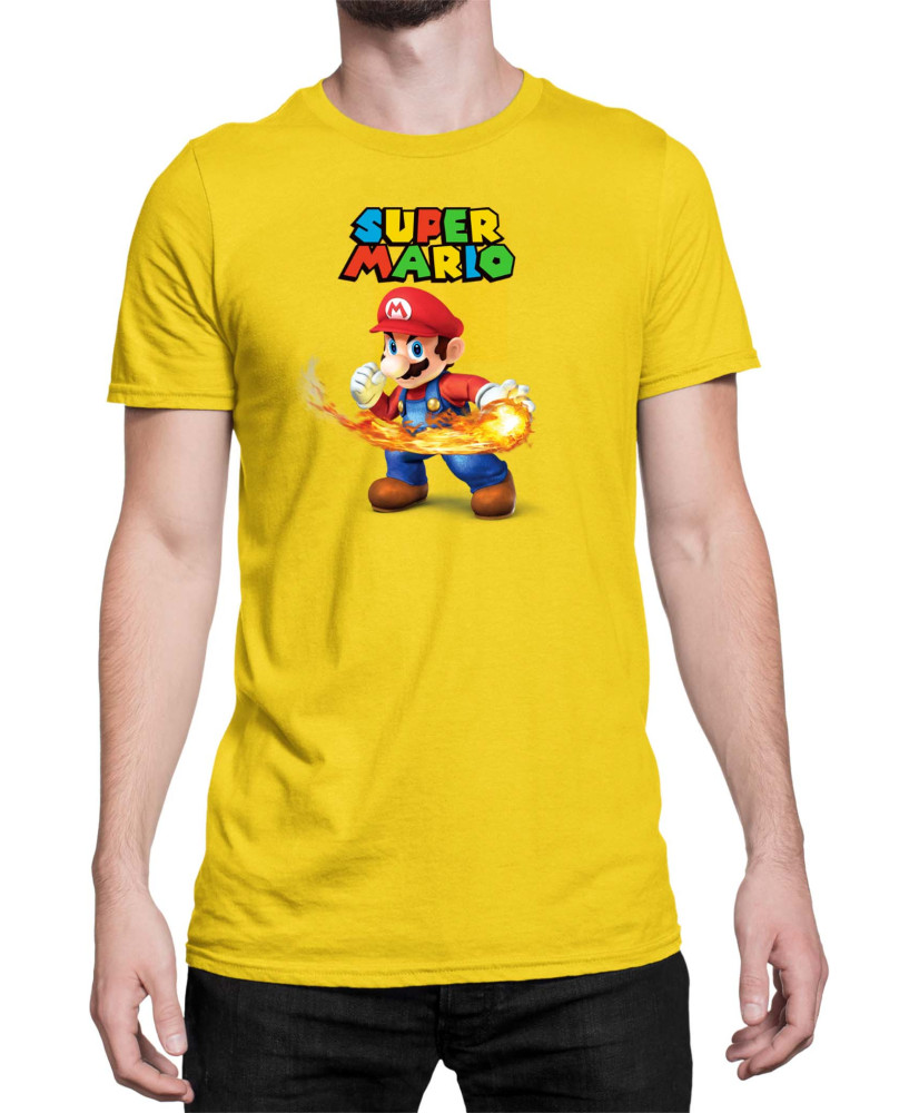 Мъжка Тениска Super Mario Nintendo Mario Fireball 2