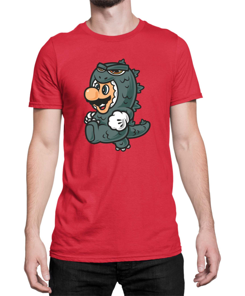 Мъжка Тениска Super Mario Nintendo Mario Godzilla Costume Мъжка Тениска Super Mario Nintendo Mario Godzilla Costume
