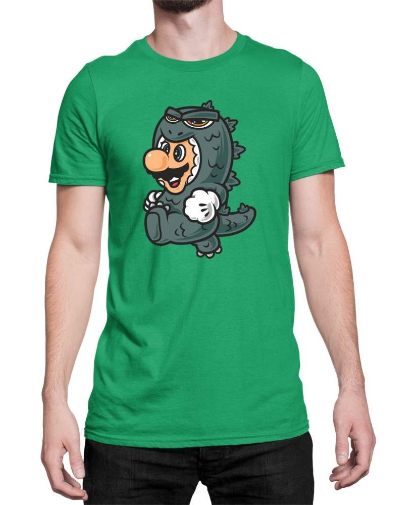 Мъжка Тениска Super Mario Nintendo Mario Godzilla Costume Мъжка Тениска Super Mario Nintendo Mario Godzilla Costume