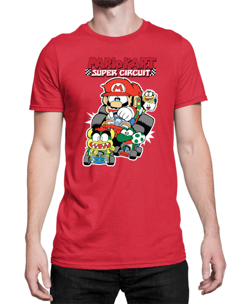 Мъжка Тениска Super Mario Nintendo Mario Kart Super Circuit