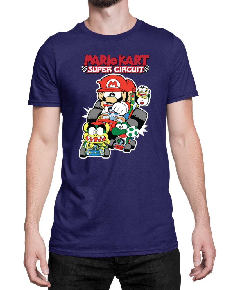 Мъжка Тениска Super Mario Nintendo Mario Kart Super Circuit