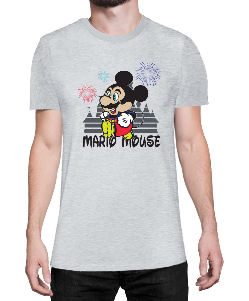 Мъжка Тениска Super Mario Nintendo Mario Mouse Disney Castle Мъжка Тениска Super Mario Nintendo Mario Mouse Disney Castle