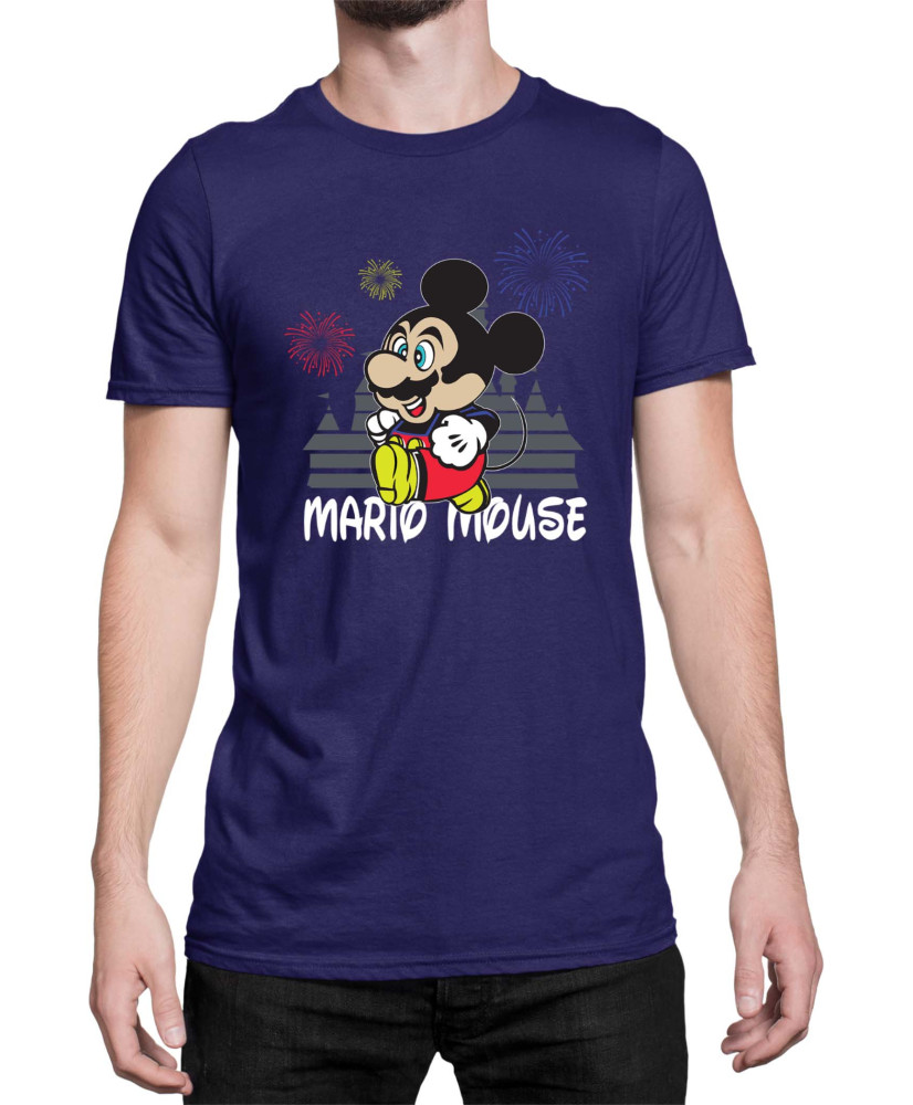 Мъжка Тениска Super Mario Nintendo Mario Mouse Disney Castle Мъжка Тениска Super Mario Nintendo Mario Mouse Disney Castle
