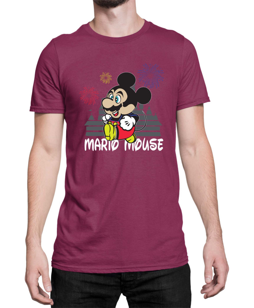 Мъжка Тениска Super Mario Nintendo Mario Mouse Disney Castle Мъжка Тениска Super Mario Nintendo Mario Mouse Disney Castle