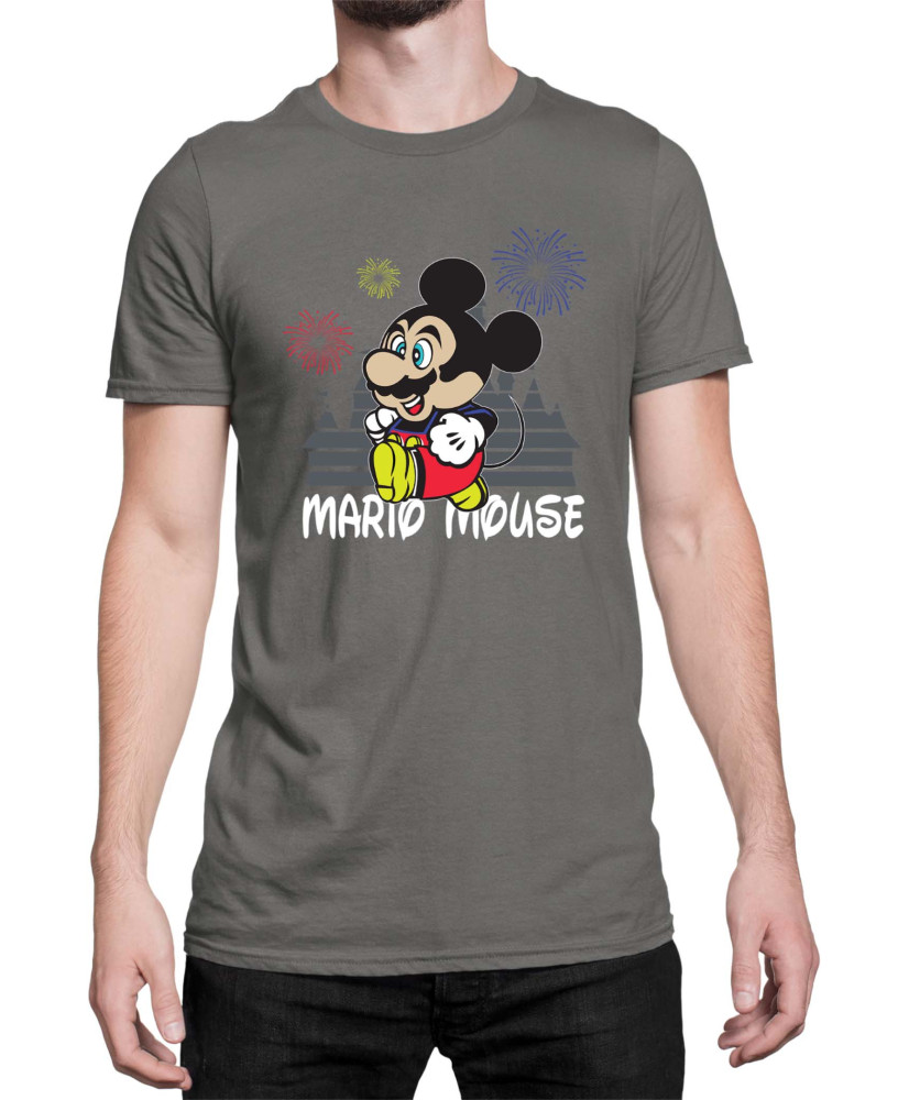 Мъжка Тениска Super Mario Nintendo Mario Mouse Disney Castle Мъжка Тениска Super Mario Nintendo Mario Mouse Disney Castle