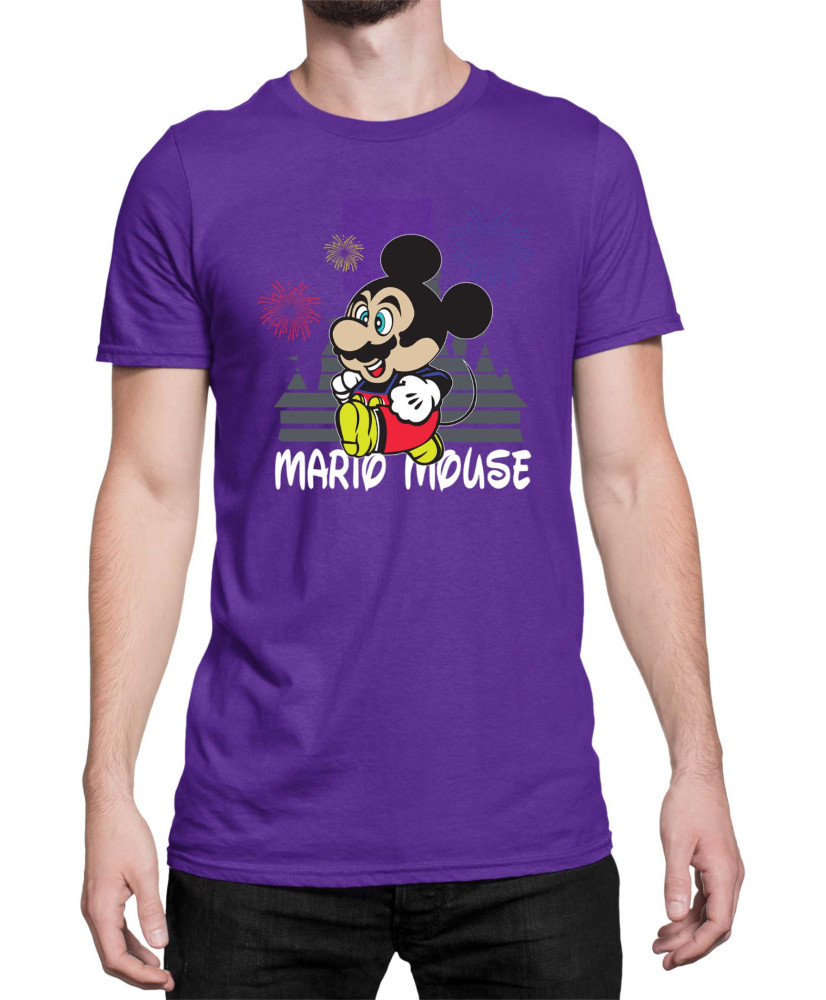 Мъжка Тениска Super Mario Nintendo Mario Mouse Disney Castle