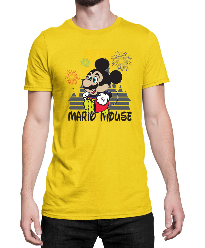 Мъжка Тениска Super Mario Nintendo Mario Mouse Disney Castle Мъжка Тениска Super Mario Nintendo Mario Mouse Disney Castle