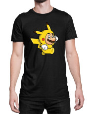 Мъжка Тениска Super Mario Nintendo Mario Pikachu