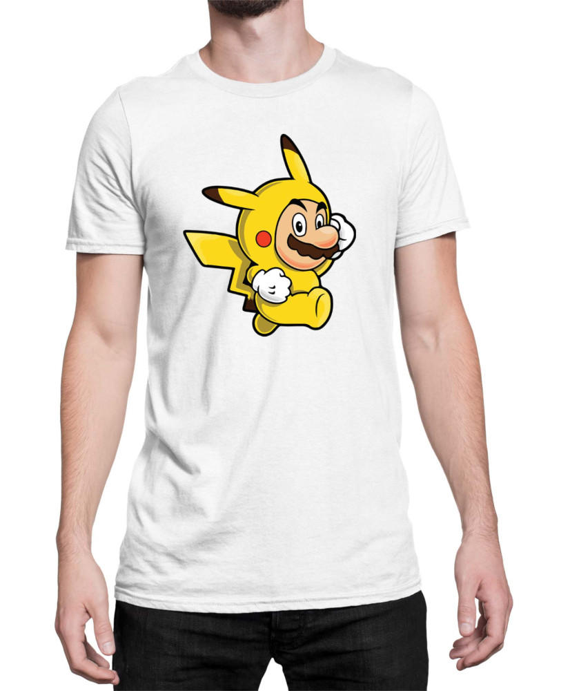 Мъжка Тениска Super Mario Nintendo Mario Pikachu