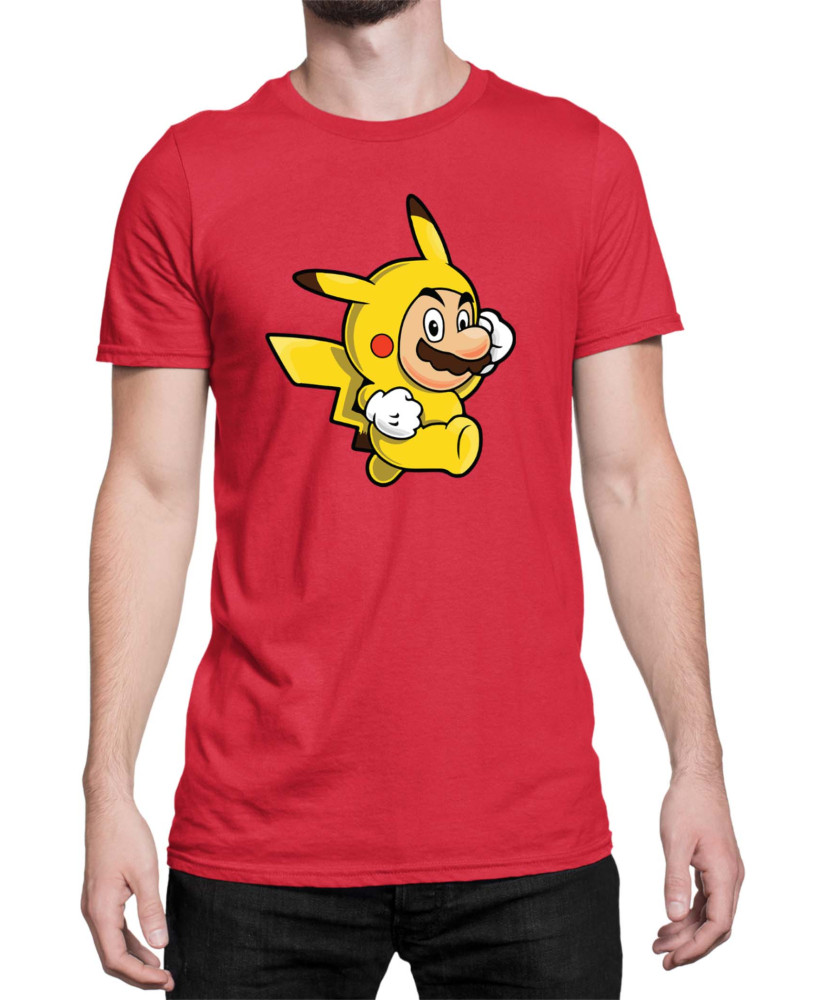 Мъжка Тениска Super Mario Nintendo Mario Pikachu