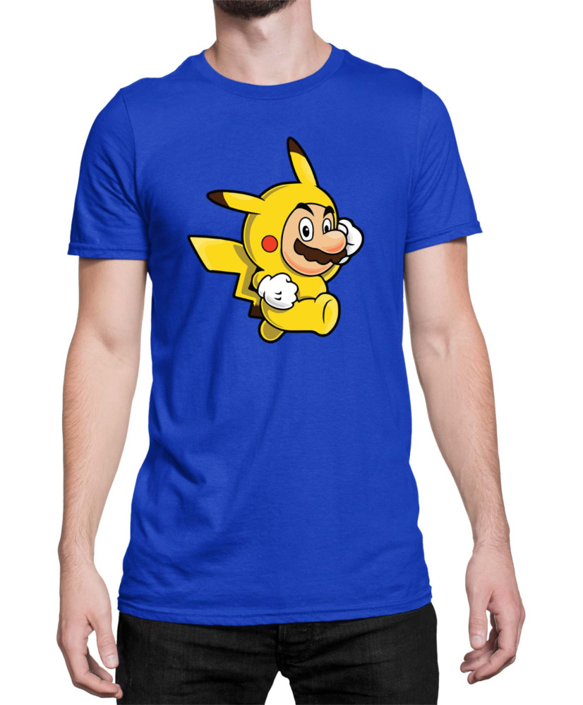 Мъжка Тениска Super Mario Nintendo Mario Pikachu