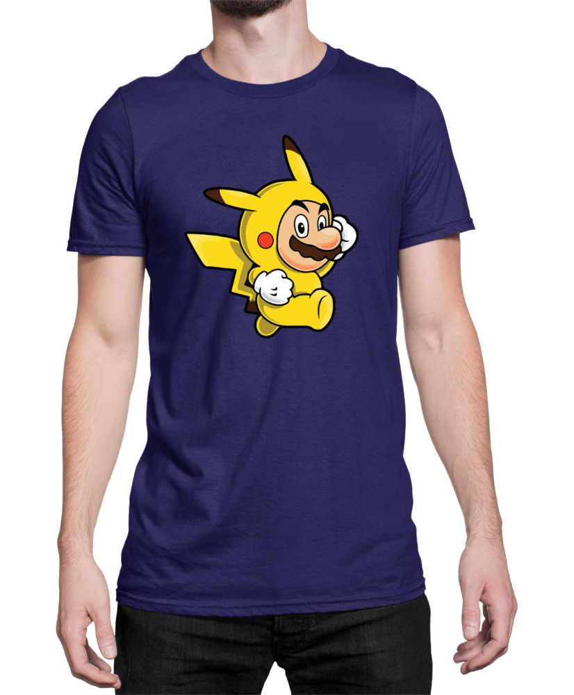 Мъжка Тениска Super Mario Nintendo Mario Pikachu