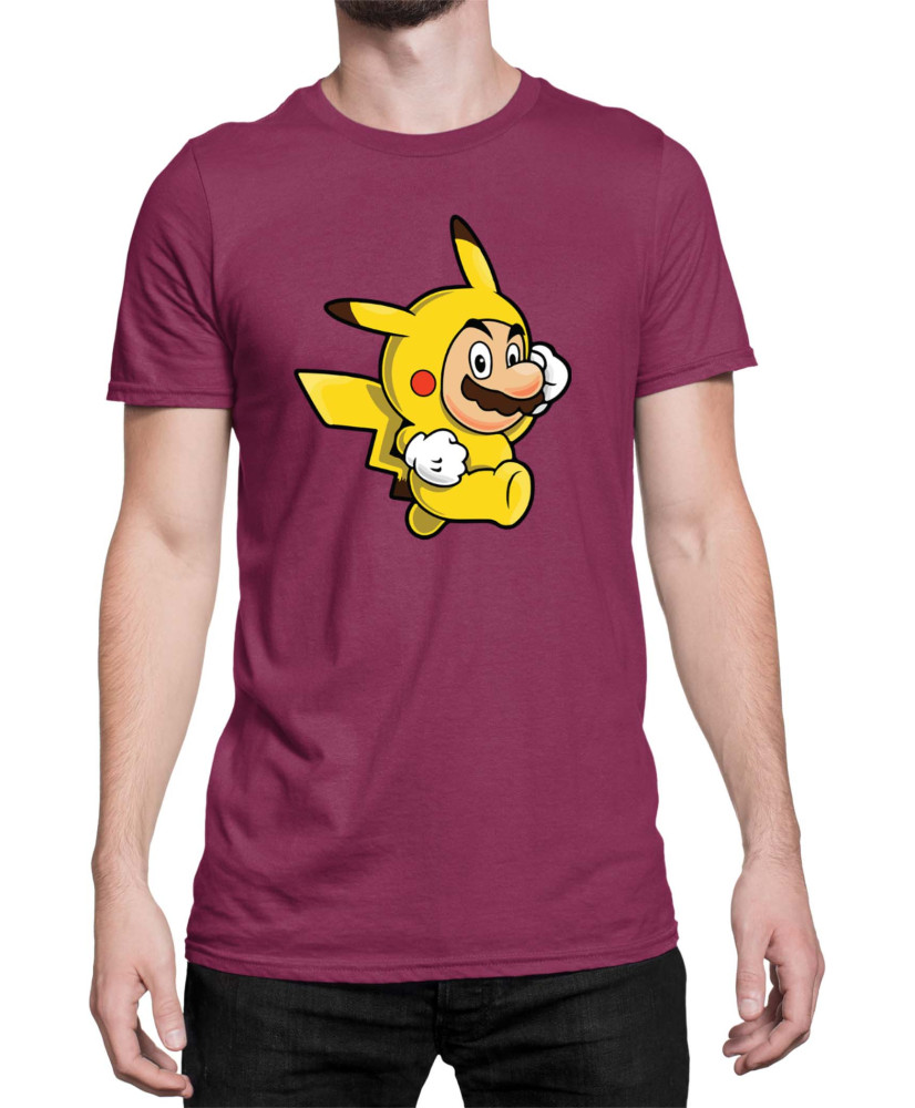 Мъжка Тениска Super Mario Nintendo Mario Pikachu